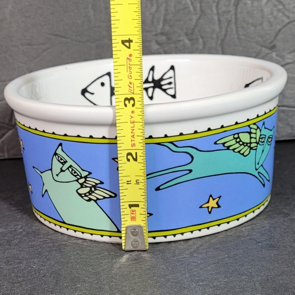 Cat Dish Ursula Dodge Majesty Blue Winged Pet Food Dish - Picture 8 of 9